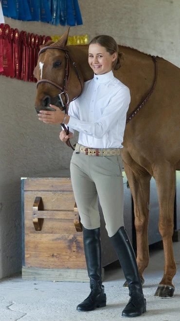 Ovation Euroweave Side Zip Breeches For Girls