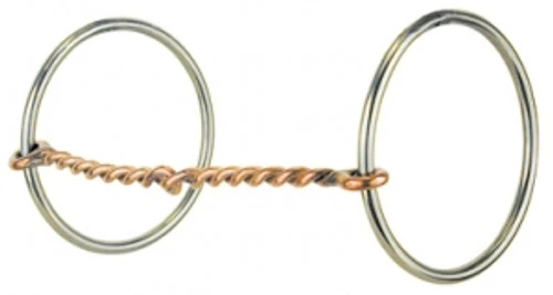 Light Loose Ring Snaffle Bit With Copper Twist - Image 2