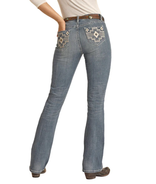 Rock & Roll Aztec Embroidered Jean - Image 3