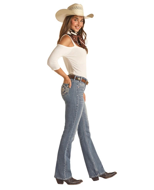 Rock & Roll Aztec Embroidered Jean - Image 6