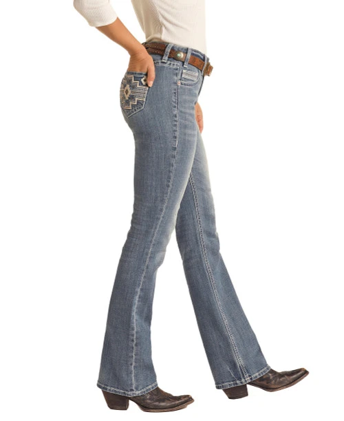 Rock & Roll Aztec Embroidered Jean - Image 2