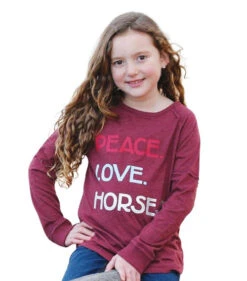Girls Cruel Denim Peace Love Horses Tee