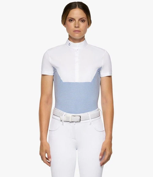 Cavalleria Toscana Seersucker Poplin Bib Shirt Short Sleeve