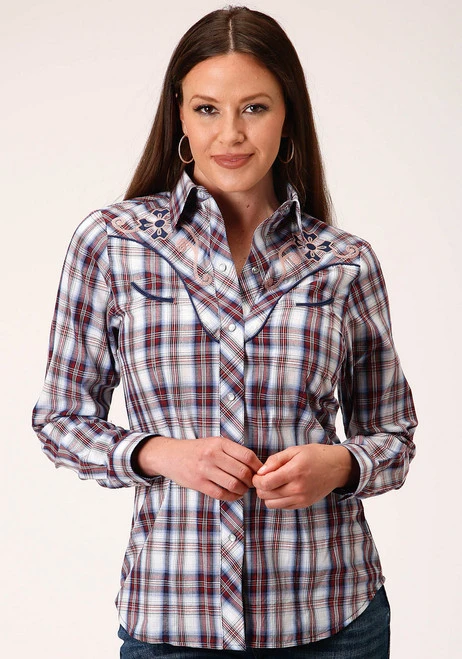 Roper Plaid Embroidered Yoke Shirt - Image 3