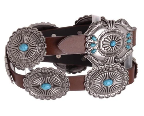 Kamberley Turquoise Concho Leather Belt - Image 2